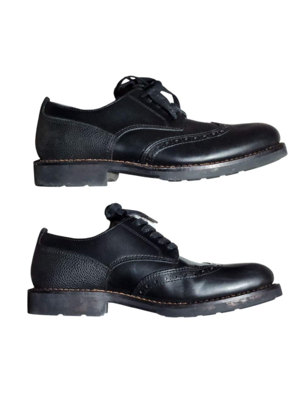 Coach Black Leather Wingtip Oxfords Men's Size 9 - Picture 4 of 8